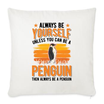 Pingouin Pinguin - Housse de coussin décorative 45 x 45 cm - blanc nature - Devant