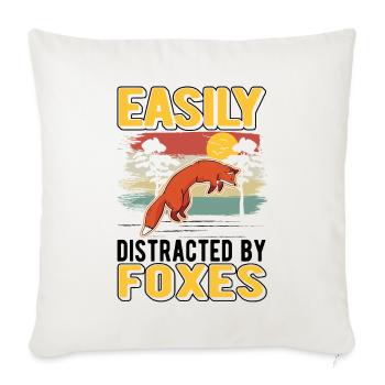 Facilement distrait par Foxes Fuchs - Housse de coussin décorative 45 x 45 cm - blanc nature - Devant