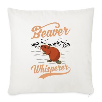 Castor Chuchoteur Biberflüsterer - Housse de coussin décorative 45 x 45 cm - blanc nature - Devant