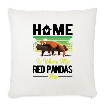 Home is where my Red Pandas are Roter Panda - Sofa pillowcase 17,3'' x 17,3'' (45 x 45 cm) - natural white - Front