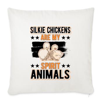 Silk Chicken Spirit Animal Silkie Chicken - Housse de coussin décorative 45 x 45 cm - blanc nature - Devant
