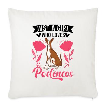 Juste une fille qui aime Podencos Girls - Housse de coussin décorative 45 x 45 cm - blanc nature - Devant