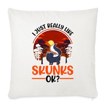 J’aime vraiment la mouffette de Skunk - Housse de coussin décorative 45 x 45 cm - blanc nature - Devant