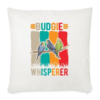 Budgerigar Whisperer Welli Parakeet - Sofa pillowcase 17,3'' x 17,3'' (45 x 45 cm) - natural white - Front