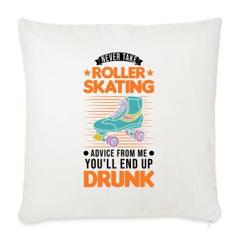 Patins à roulettes Alcool Patins à roulettes Patins à roulettes Patins à roulettes - Housse de coussin décorative 45 x 45 cm - blanc nature - Devant