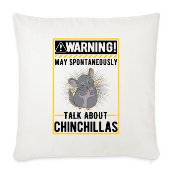 Peut parler spontanément de Chinchillas - Housse de coussin décorative 45 x 45 cm - blanc nature - Devant