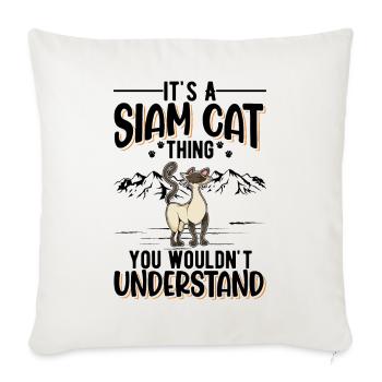 Siamese Cats Ding Siam Cat Siamese Cat - Sofa pillowcase 17,3'' x 17,3'' (45 x 45 cm) - natural white - Front
