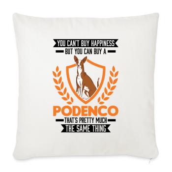 Podenco Geschenk Spanischer Windhund - Sofakissenbezug 45 x 45 cm - Naturweiß  - Vorne
