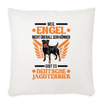 Deutscher Jagdterrier Engel - Sofakissenbezug 45 x 45 cm - Naturweiß  - Vorne