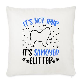 Ce n’est pas des cheveux C’est Samoyed Glitter Samojede - Housse de coussin décorative 45 x 45 cm - blanc nature - Devant