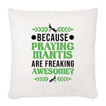 Gottesanbeterin Mantis Fangschrecke - Sofakissenbezug 45 x 45 cm - Naturweiß  - Vorne