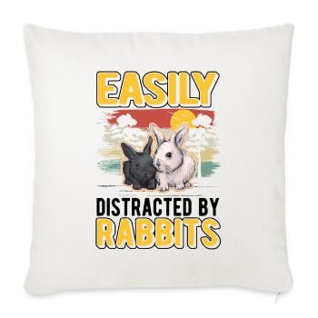 Easily distracted by Rabbits Rabbit Rabbit - Sofa pillowcase 17,3'' x 17,3'' (45 x 45 cm) - natural white - Front