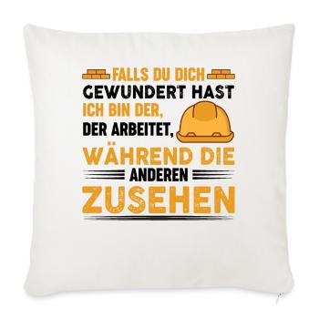 Maurer Lustige Sprüche - Sofakissenbezug 45 x 45 cm - Naturweiß  - Vorne