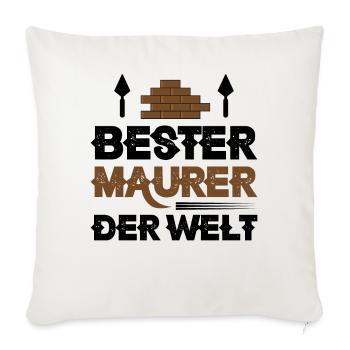 Bester Maurer der Welt - Sofakissenbezug 45 x 45 cm - Naturweiß  - Vorne