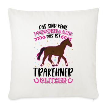 Trakehner Glitzer - Sofakissenbezug 45 x 45 cm - Naturweiß  - Vorne