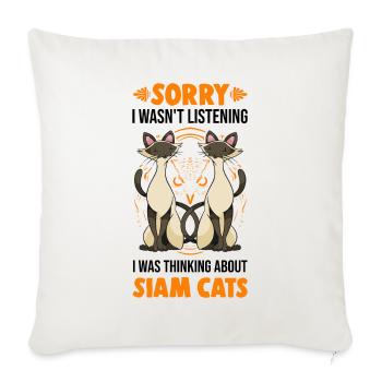Siamkatze Geschenk Siam Cat Siamesische Katze - Sofakissenbezug 45 x 45 cm - Naturweiß  - Vorne