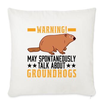 Marmot Gift Groundhog Day Woodchuck - Sofa pillowcase 17,3'' x 17,3'' (45 x 45 cm) - natural white - Front