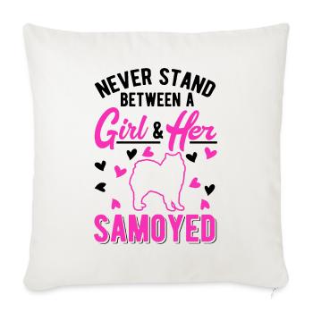 Samoyed Girl Chien de traîneau - Housse de coussin décorative 45 x 45 cm - blanc nature - Devant