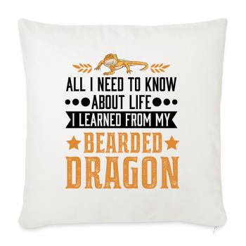 Bartagame Dragon barbu - Housse de coussin décorative 45 x 45 cm - blanc nature - Devant