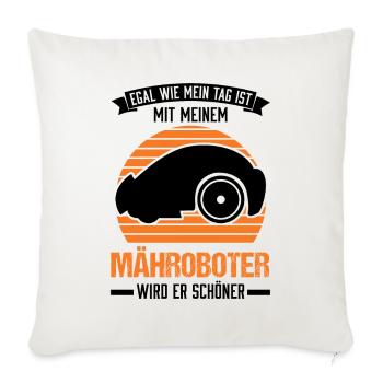 Mähroboter Rasenmähroboter - Sofakissenbezug 45 x 45 cm - Naturweiß  - Vorne