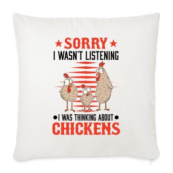 Poulet Cadeau Poulet Poulet Poulet - Housse de coussin décorative 45 x 45 cm - blanc nature - Devant