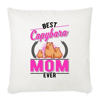 Best Capybara Mom Ever Wasserschwein Capibara - Sofa pillowcase 17,3'' x 17,3'' (45 x 45 cm) - natural white - Front