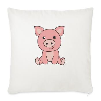 Porc Porcelet Boue - Housse de coussin décorative 45 x 45 cm - blanc nature - Devant