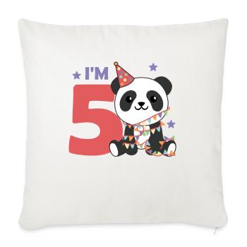 Panda for the fifth birthday for children 5 years - Sofa pillowcase 17,3'' x 17,3'' (45 x 45 cm) - natural white - Front