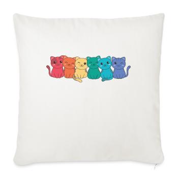 Rainbow Flag Gay Pride LGBTQ Katzen süße Katze - Sofakissenbezug 45 x 45 cm - Naturweiß  - Vorne