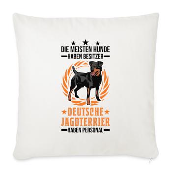 Deutscher Jagdterrier Personal - Sofakissenbezug 45 x 45 cm - Naturweiß  - Vorne