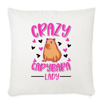 Crazy Capybara Mme Crazy Capybara dame - Housse de coussin décorative 45 x 45 cm - blanc nature - Devant