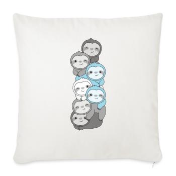 Demiboy Flag Pride LGBTQ Cute Sloth Bunch - Sofa pillowcase 17,3'' x 17,3'' (45 x 45 cm) - natural white - Front