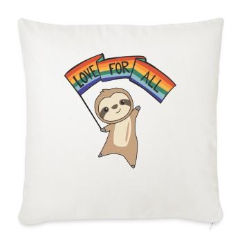 Rainbow Flag Gay Pride LGBTQ Faultier süße Tiere - Sofakissenbezug 45 x 45 cm - Naturweiß  - Vorne