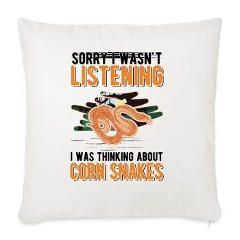 Corn Snake Cadeau Corn Snake - Housse de coussin décorative 45 x 45 cm - blanc nature - Devant