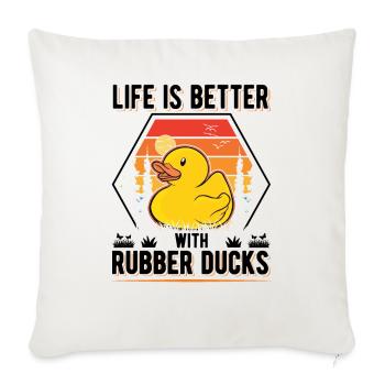 La vie est meilleure avec Rubber Ducks Rubber Duck - Housse de coussin décorative 45 x 45 cm - blanc nature - Devant