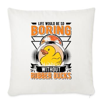 Canard en caoutchouc Cadeau Canard Grinçant Canard Bain Canard - Housse de coussin décorative 45 x 45 cm - blanc nature - Devant