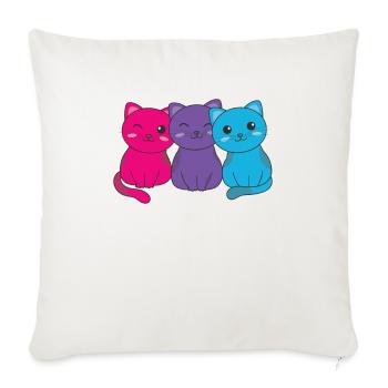 androgyn Flag Pride LGBTQ süßer Katzen Haufen - Sofakissenbezug 45 x 45 cm - Naturweiß  - Vorne