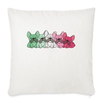 abrosexual Flag French Bulldog Pride LGBTQ Dogs - Sofa pillowcase 17,3'' x 17,3'' (45 x 45 cm) - natural white - Front