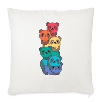 Rainbow Flag Gay Pride LGBTQ Panda süße Tiere - Sofakissenbezug 45 x 45 cm - Naturweiß  - Vorne