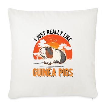 J’aime beaucoup les cochons d’Inde Meerschweinchen - Housse de coussin décorative 45 x 45 cm - blanc nature - Devant