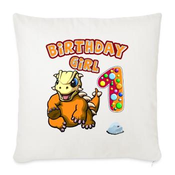 Drôles de dinosaures pour la fête d’anniversaire des enfants et bébé - Housse de coussin décorative 45 x 45 cm - blanc nature - Devant