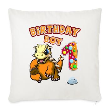 Drôles de dinosaures pour la fête d’anniversaire des enfants et bébé - Housse de coussin décorative 45 x 45 cm - blanc nature - Devant