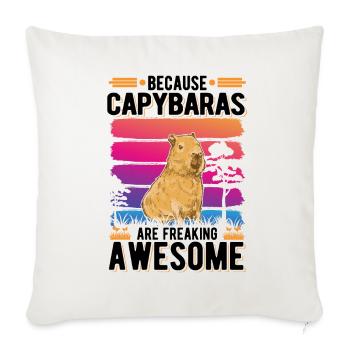Capybara Cadeau Capibara Capybara - Housse de coussin décorative 45 x 45 cm - blanc nature - Devant