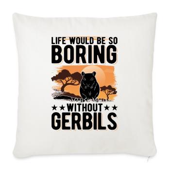 Gerbil Gift Racing Rat Germesau - Sofa pillowcase 17,3'' x 17,3'' (45 x 45 cm) - natural white - Front