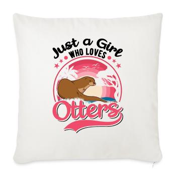 Otter Girl Otter Sea Otter - Sofa pillowcase 17,3'' x 17,3'' (45 x 45 cm) - natural white - Front
