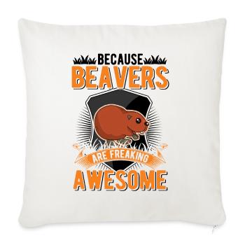 Parce que les castors flippent génial Biber - Housse de coussin décorative 45 x 45 cm - blanc nature - Devant