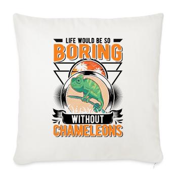 Chameleon Cadeau Caméléon - Housse de coussin décorative 45 x 45 cm - blanc nature - Devant