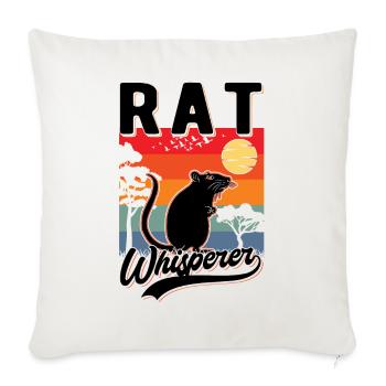 Rat Whisperer Rat Gift - Sofa pillowcase 17,3'' x 17,3'' (45 x 45 cm) - natural white - Front