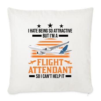 Flight Attendant Gift Flight Attendant - Sofa pillowcase 17,3'' x 17,3'' (45 x 45 cm) - natural white - Front