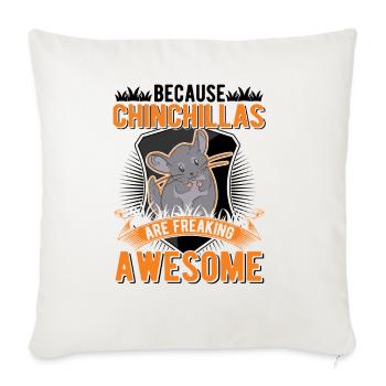Parce que les chinchillas sont impressionnants - Housse de coussin décorative 45 x 45 cm - blanc nature - Devant